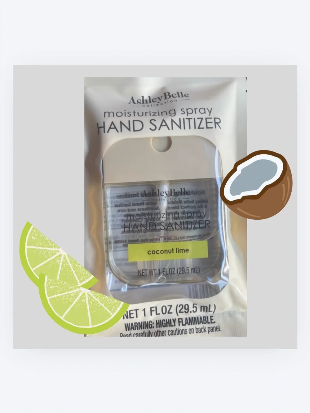 Coconut Lime Moisturizing Spray Hand Sanitizer Ashley Belle viral summer rare 🔥💕